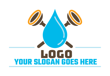 handyman logo water drop criss cross plungers