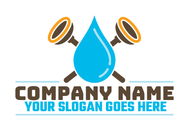 handyman logo water drop criss cross plungers