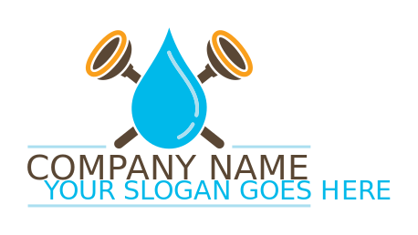 handyman logo water drop criss cross plungers