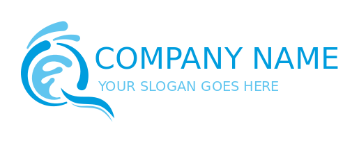 arts logo maker water waves forming Letter Q