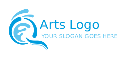 arts logo maker water waves forming Letter Q