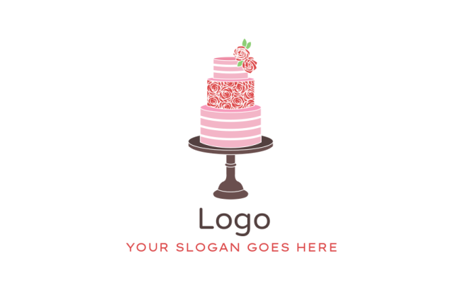 food logo maker wedding cake on stand