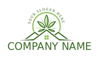real estate logo weed in circle on house roofs