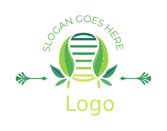 medical logo template weeds and lines