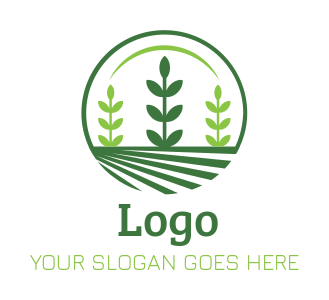 agriculture logo wheat with crops in circle