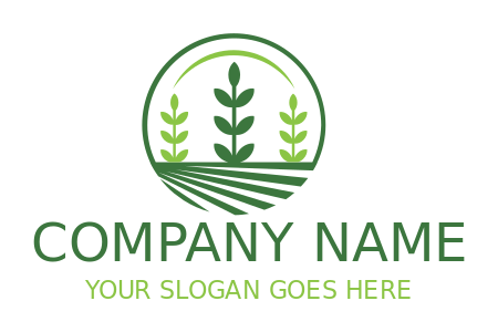 agriculture logo wheat with crops in circle