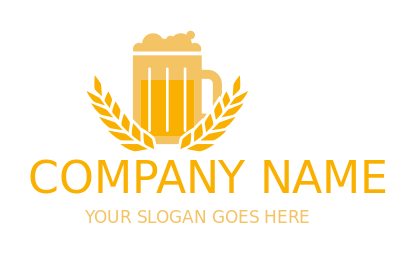 bar logo wheat stalks around beer mug