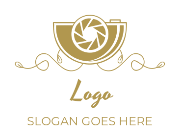 photography logo wedding carriage camera shape 