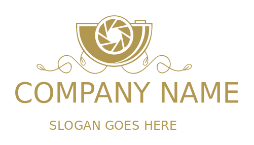 photography logo wedding carriage camera shape 