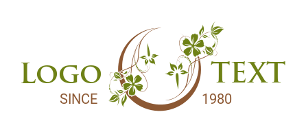 event planner logo leafy vines on crescent