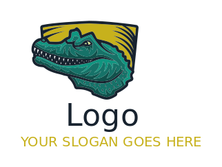 animal logo whirlpool with crocodile head illustration
