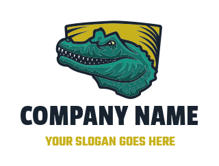 animal logo whirlpool with crocodile head illustration