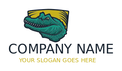 animal logo whirlpool with crocodile head illustration