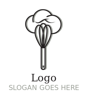 restaurant logo icon chef hat on whisk