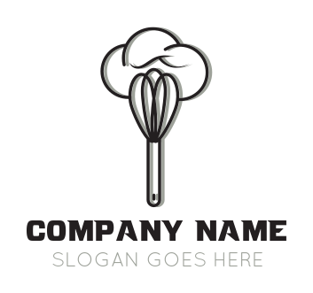 restaurant logo icon chef hat on whisk