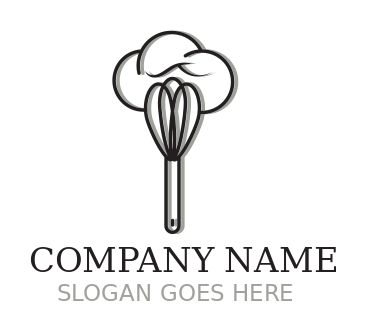 restaurant logo icon chef hat on whisk