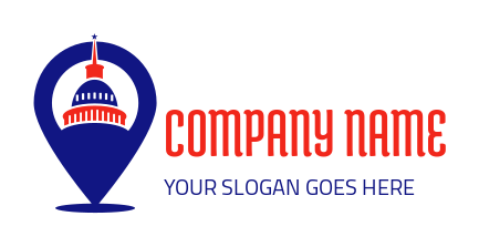 law firm logo maker court house in location pin