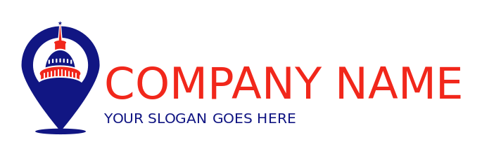 law firm logo maker court house in location pin