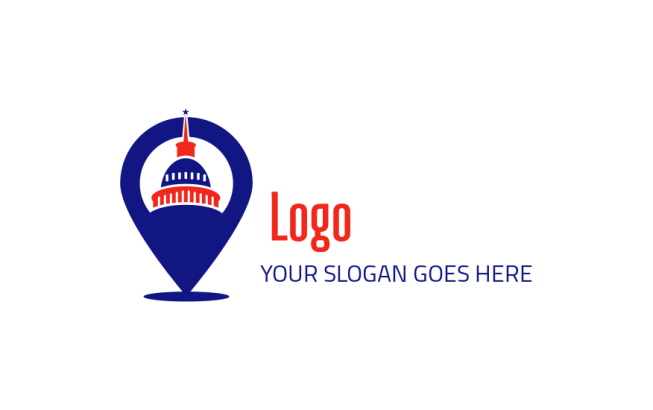 court house logo design in location pin