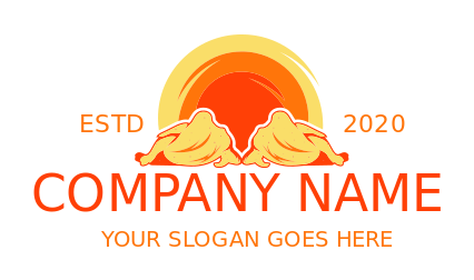 restaurant logo whole chickens lying in sun