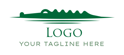 animal logo wild alligator head in water