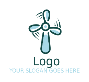 engineering logo wind mill in curved line art