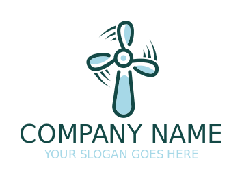engineering logo wind mill in curved line art