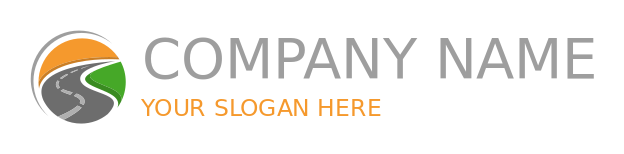 transportation logo winding road in circle