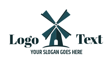agriculture farm logo windmill with four vanes