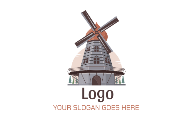 Windmill with trees logo idea