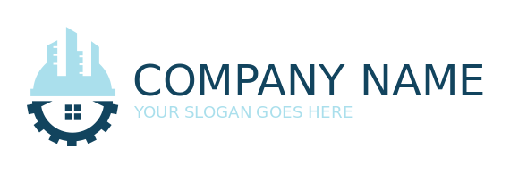 engineering logo gear and buildings on top