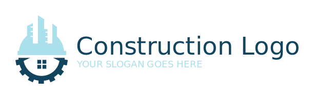 engineering logo gear and buildings on top