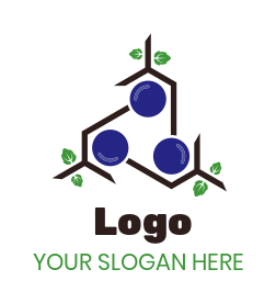 vineyard logo grapes on geometrical vines
