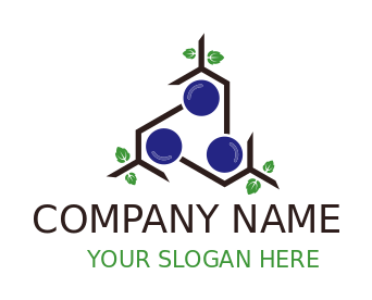 vineyard logo grapes on geometrical vines