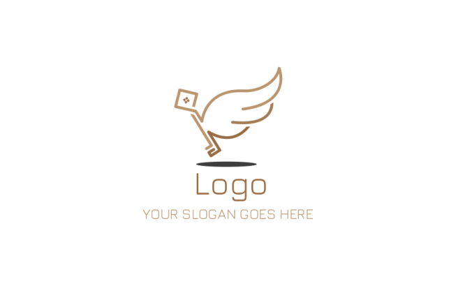Flying Key Logo real estate logo key with flying wing | Logo Template by LogoDesign.Net