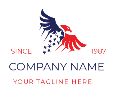 security logo wings and stars of veteran eagle