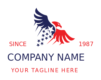 security logo wings and stars of veteran eagle