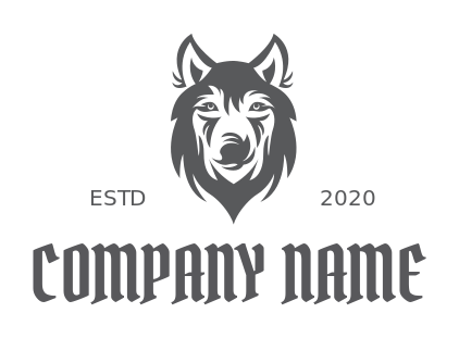 wolf head illustration logo maker