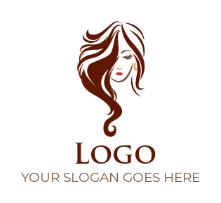 woman with flowing hair | Logo Template by 