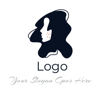 beauty logo woman profile with freckles