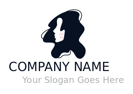beauty logo woman profile with freckles