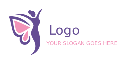 spa logo maker woman with butterfly wings