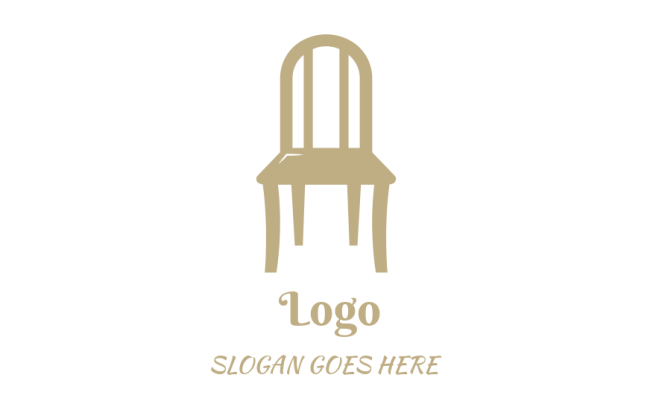 wooden chair icon with high back template