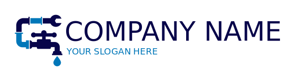 handyman logo wrench pipe with tap water drop