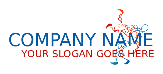 sports center logo wrestlers abstract ribbons