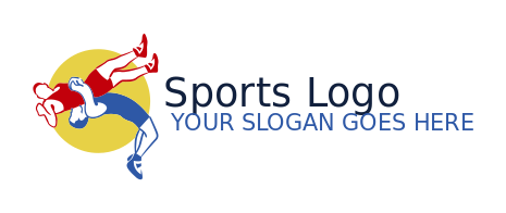 sports center logo wrestling move in circle