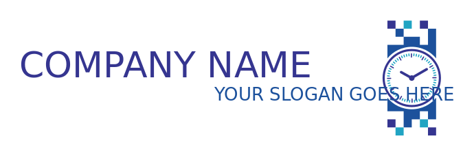 apparel logo icon wrist watch with pixels