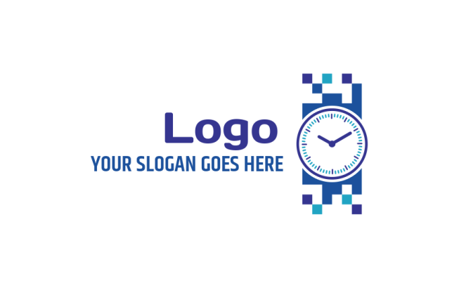 apparel logo icon wrist watch with pixels