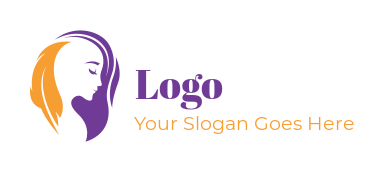 beauty logo icon writer face with feather