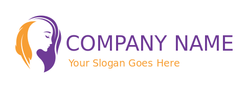 beauty logo icon writer face with feather